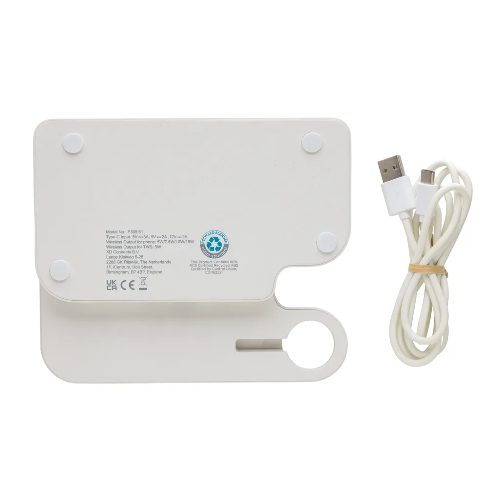 Joltz dual 15W-Ladegerät aus RCS rec. ABS mit iWatch-Slot, weiß – Bild 4