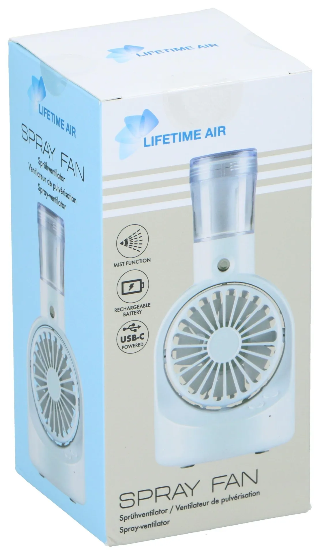 LIFETIME Air USB-Tischventilator mit Akku, Weiß – Bild 4