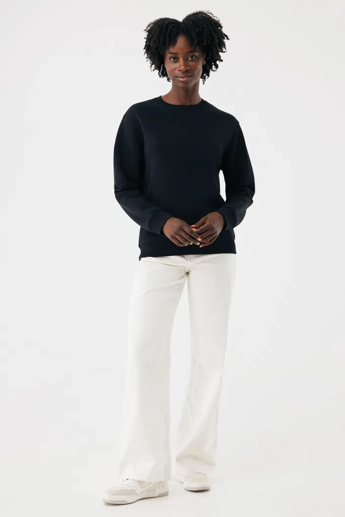 IQONIQ Torla Rundhals-Pullover aus recycelter Baumwolle, schwarz – Bild 5