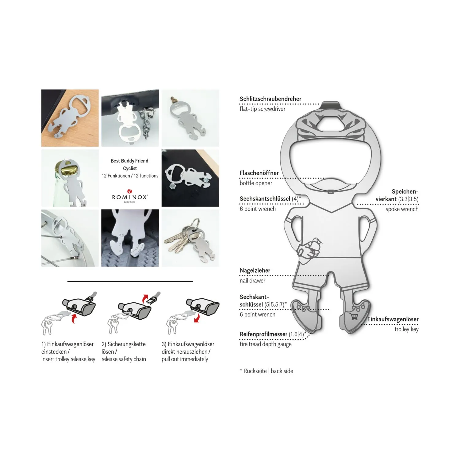 ROMINOX® Best Buddy Friend // Cyclist, silber – Bild 3