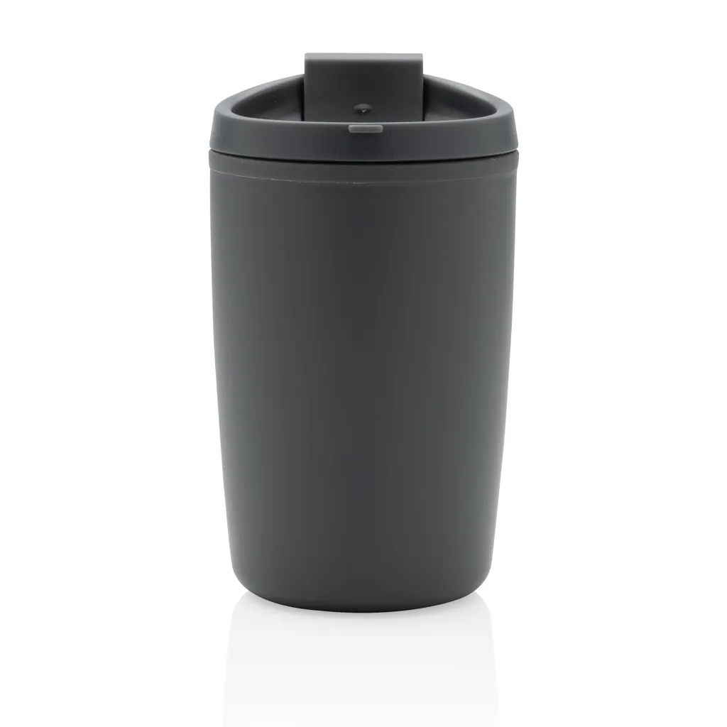 GRS recycelter PP-Becher mit Flip-Deckel, grau – Bild 2
