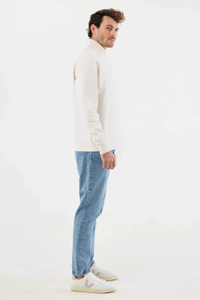 IQONIQ Elgon Quarter-Zip-Sweater aus rec. Baumwolle, ivory white – Bild 6
