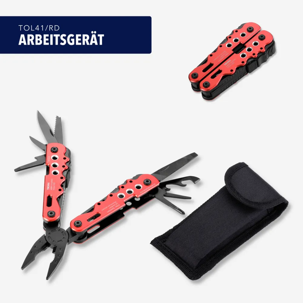 Multifunktions-Werkzeug ARBEITSGERÄT rot/schwarz, rot/schwarz – Bild 7