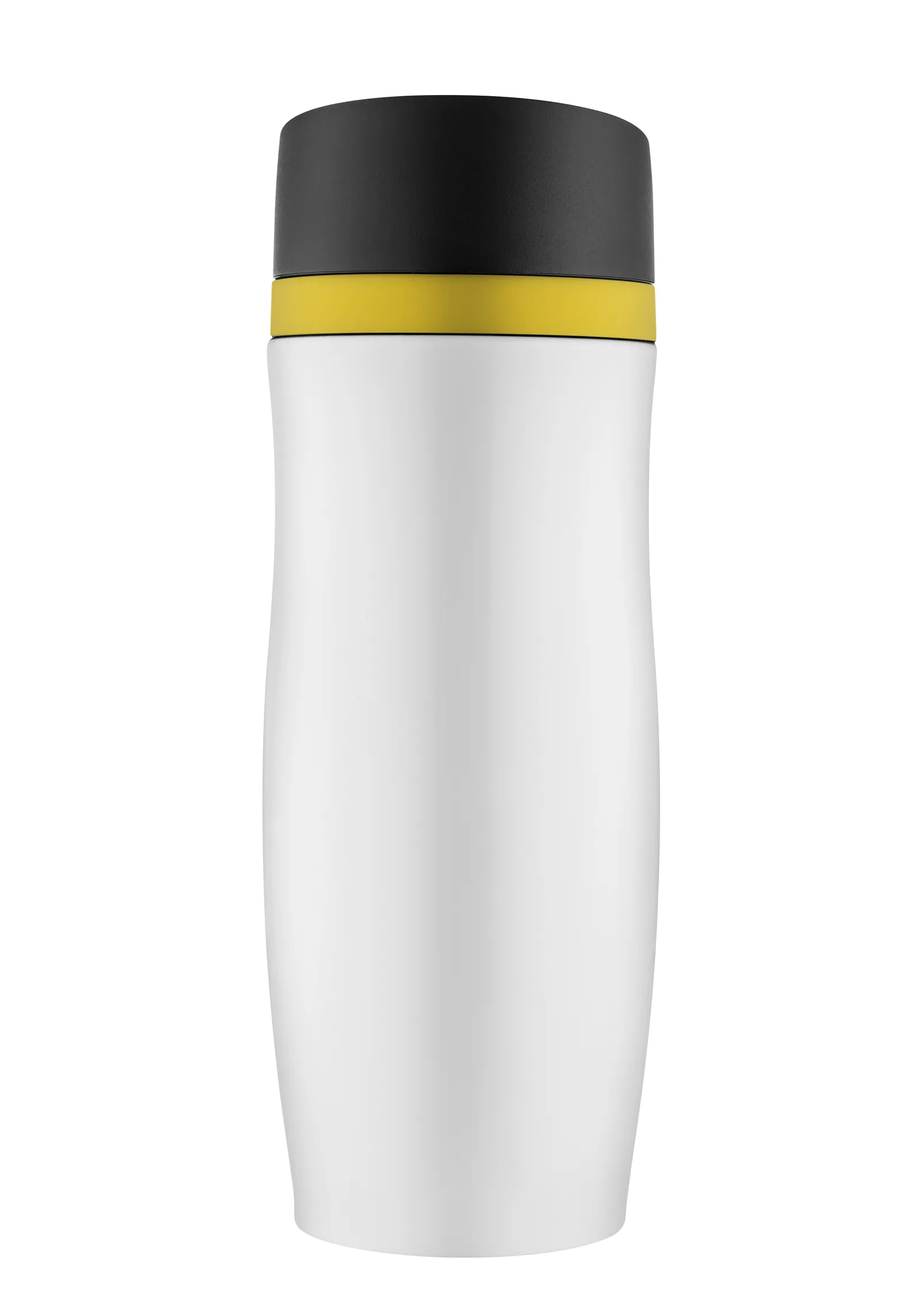 Thermobecher "CremaExtensa" weiß/Ring schwarz, weiß/gelb – Bild 2