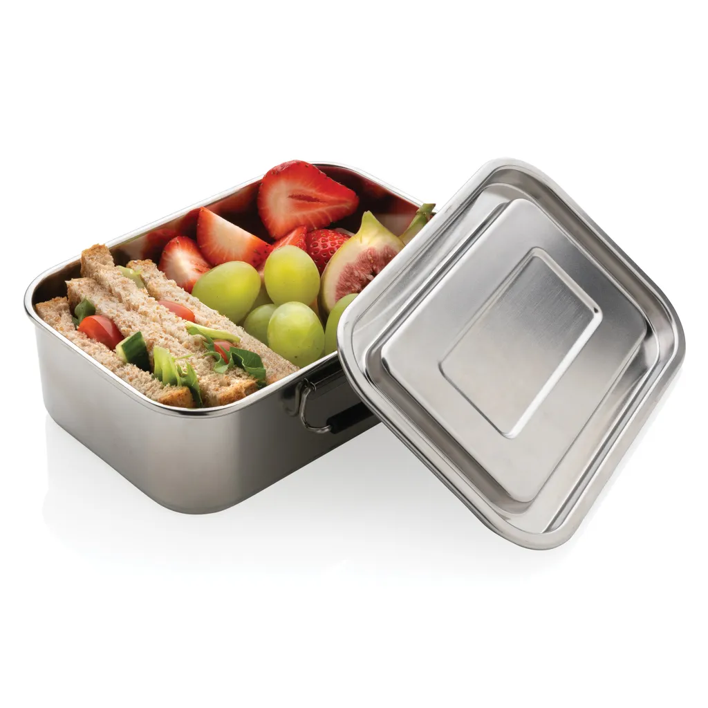 Auslaufsichere Lunchbox aus RCS recyceltem Stainless Steel, silber – Bild 2