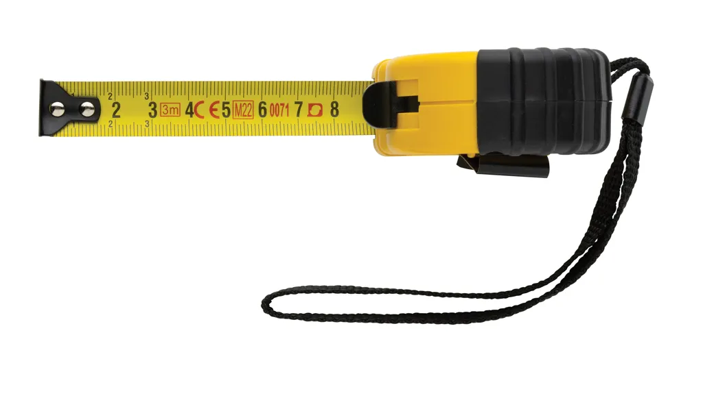 3m/16mm Maßband aus RCS recyceltem Kunststoff, gelb – Bild 4