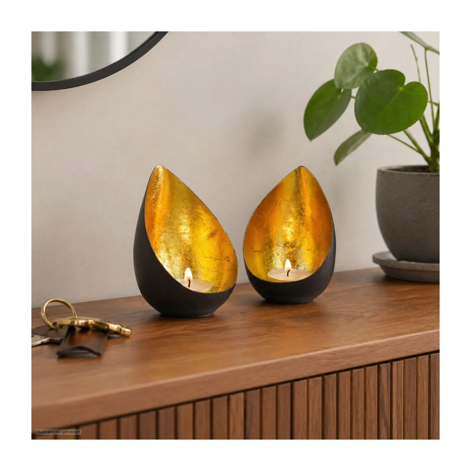 ROMINOX® Teelicht-Set // Drops, gold – Bild 10