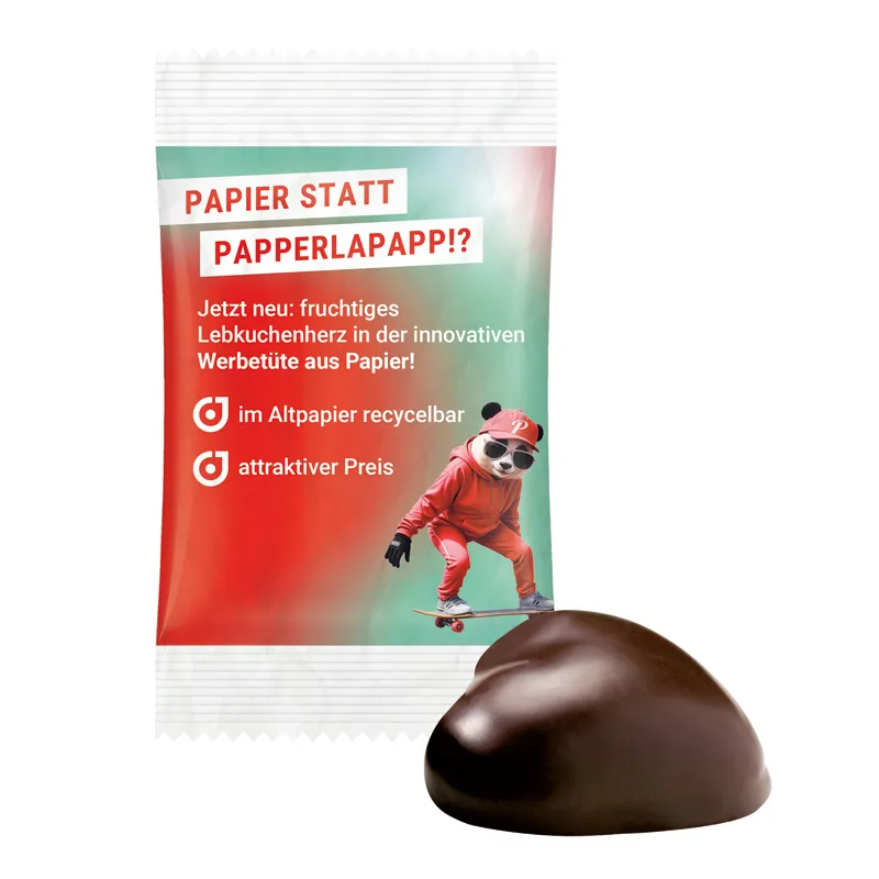 WEISS Lebkuchenherz, weißes recyclingfähiges PapierPlus Pro