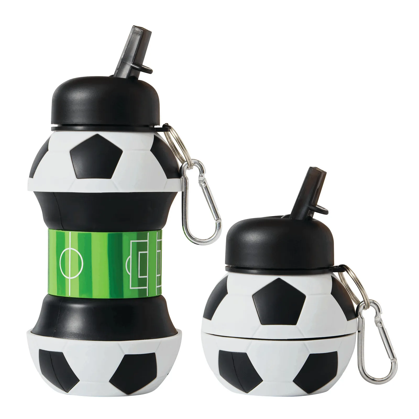 SOCCERMATE - Faltbare Trinkflasche schwarz, weiß, schwarz, weiß – Bild 6