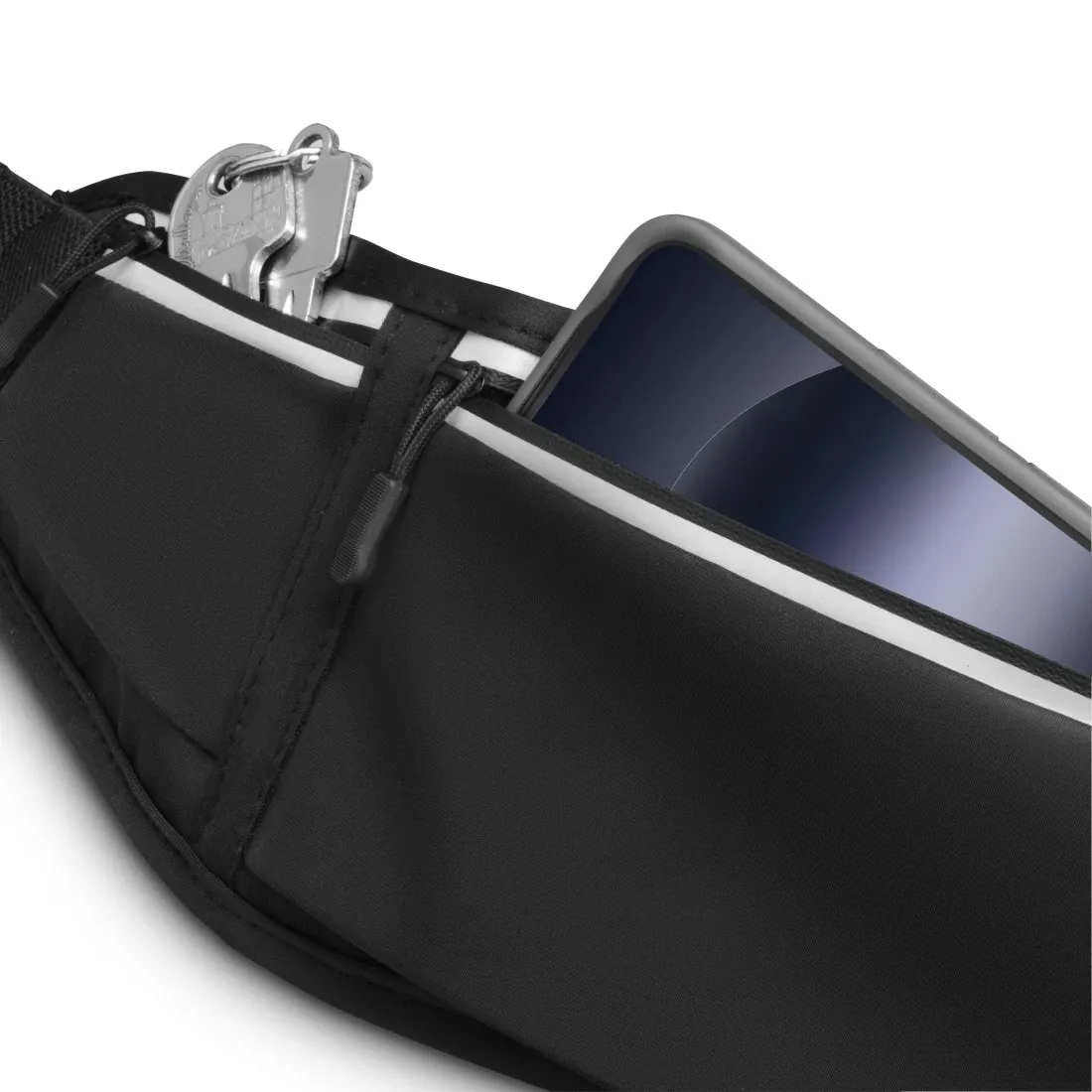 Hama Handy-Bauchtasche, Laufgürtel zum Joggen, Schwarz – Bild 4