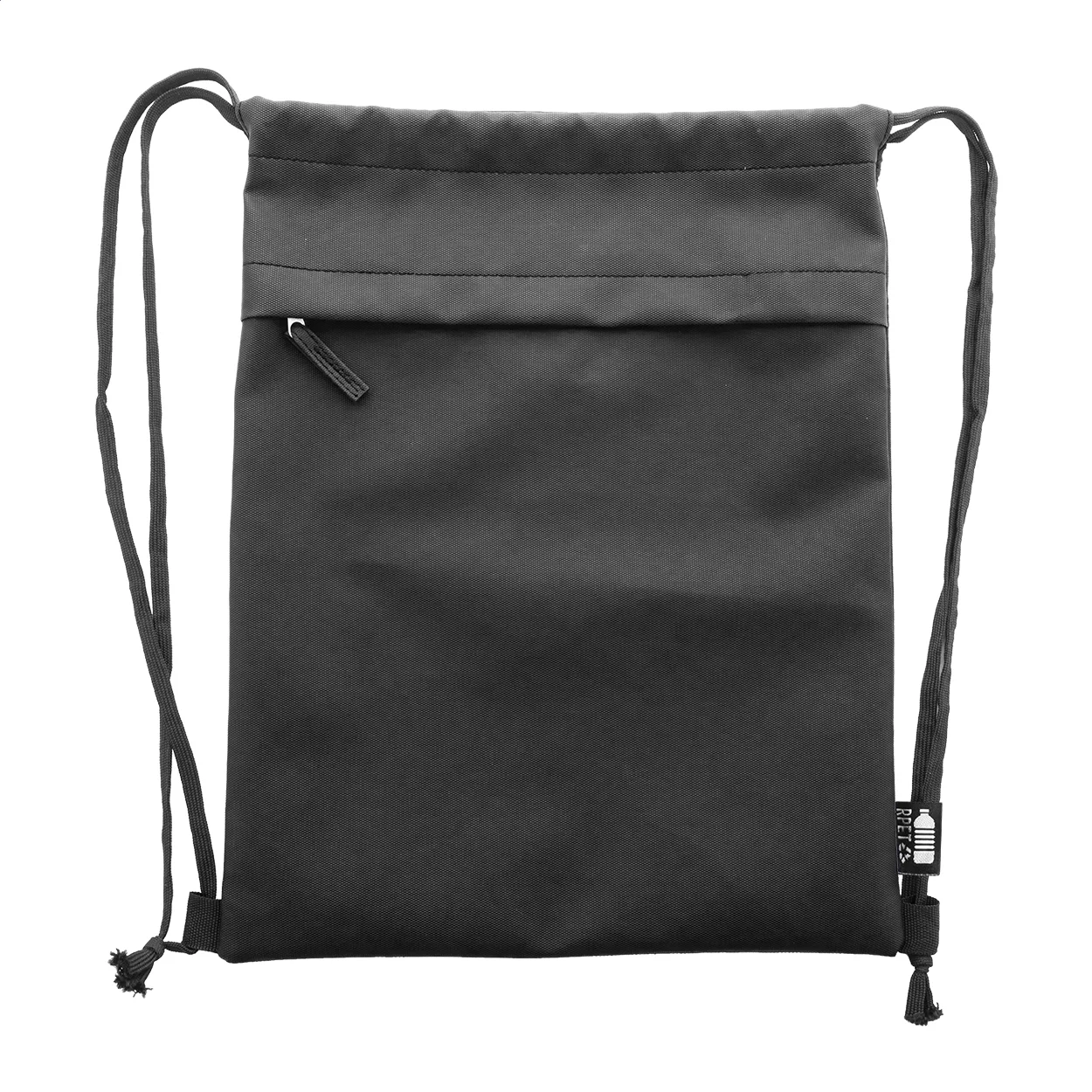 RPET drawstring bag Pudrow, schwarz – Bild 3