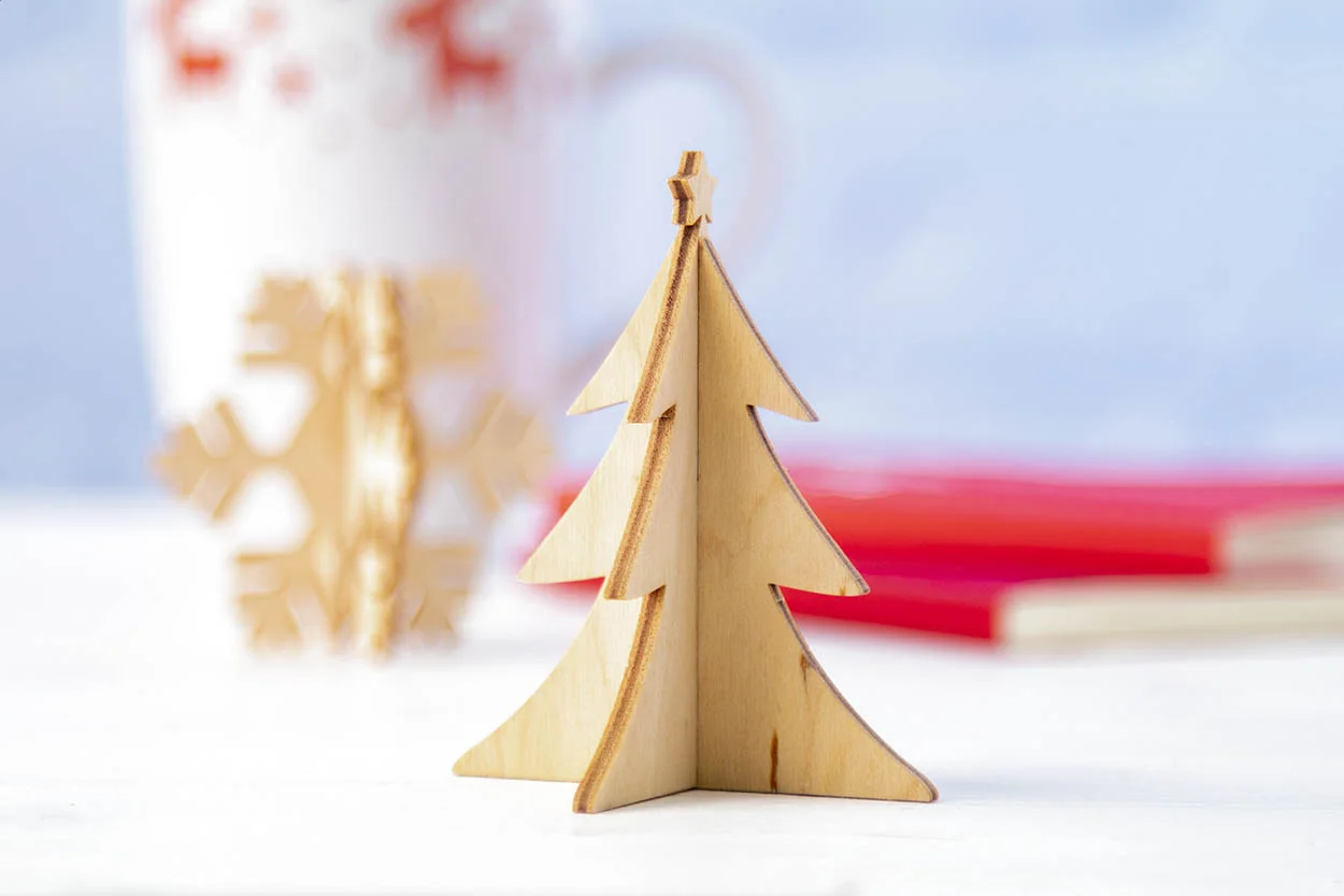 Weihnachtskarte CreaX, Tannenbaum, natur – Bild 5