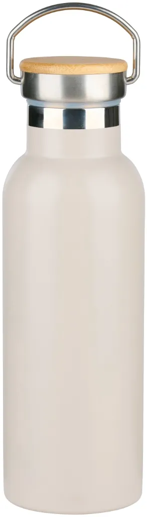 ALPINA Isolierflasche 500ml mit Bambusdeckel, Black/White/Beige/Green – Bild 4