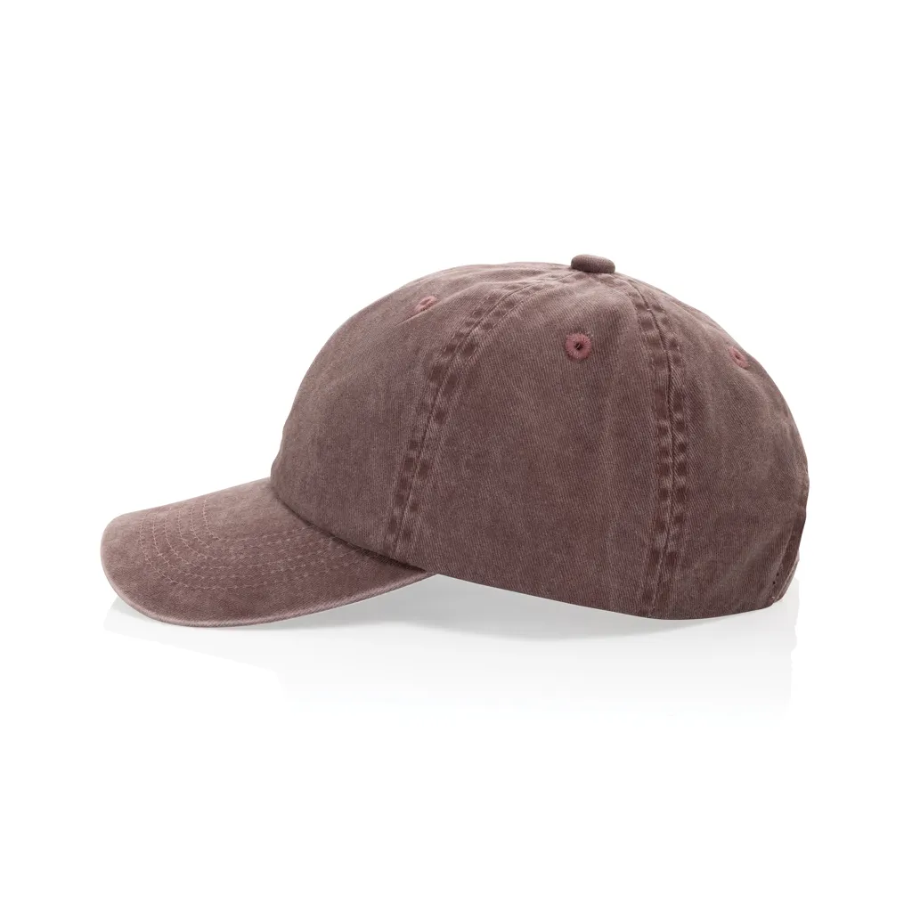 BEAU AWARE™ Washed 6-Panel Kappe aus 270gr/m² Baumwolltwill, maroon – Bild 4