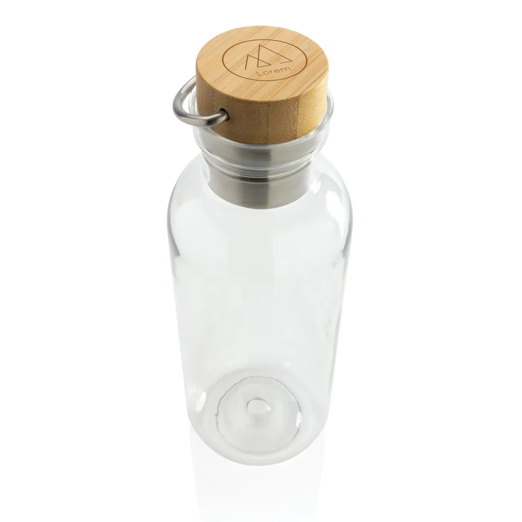 RCS rPET Flasche with Bambusdeckel und Griff, transparent – Bild 5