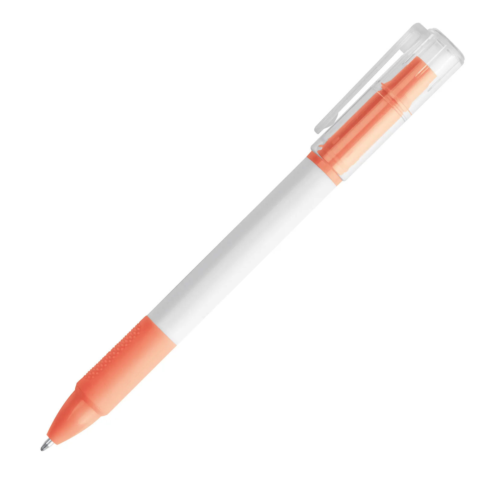 Kugelschreiber mit Textmarker Lens, orange – Bild 2