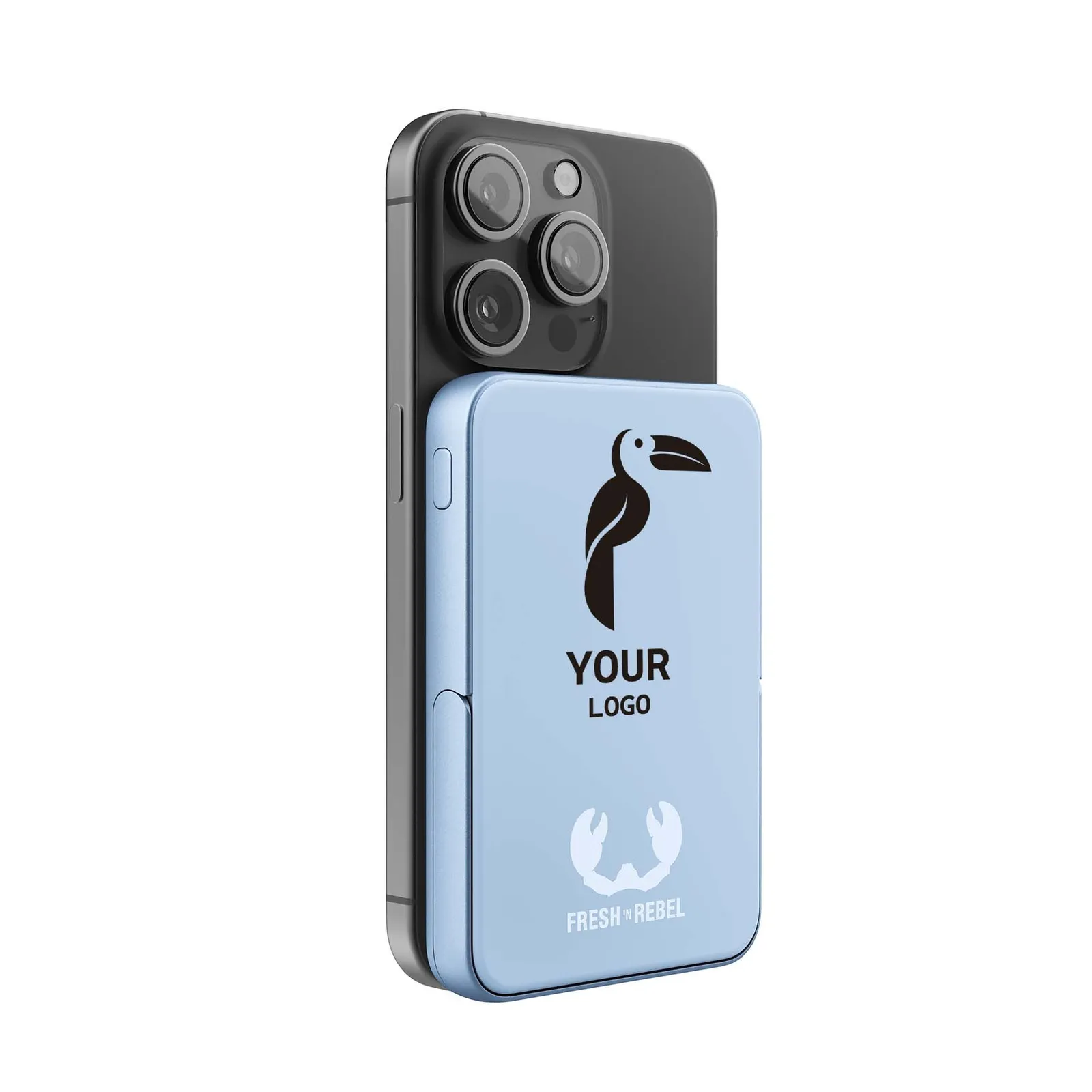 Fresh 'n Rebel Magnetische kabellose Powerbank 5000 mAh, Leuchtblau – Bild 3