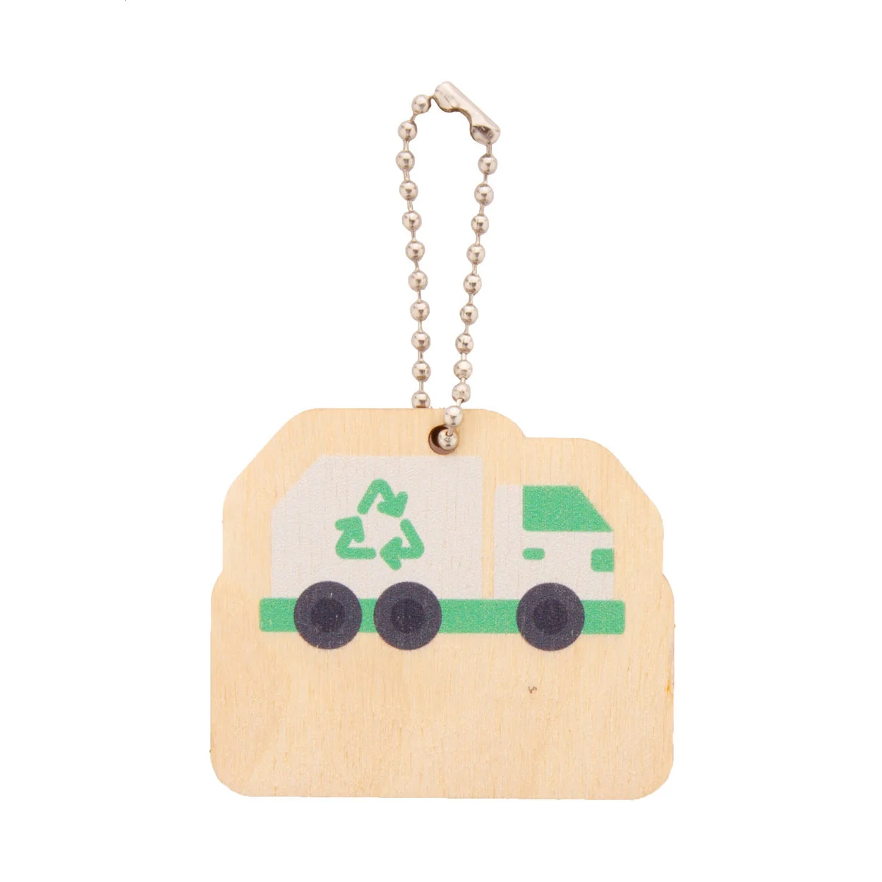 Schlüsselanhänger EcoRing, Müllwagen, natur – Bild 2