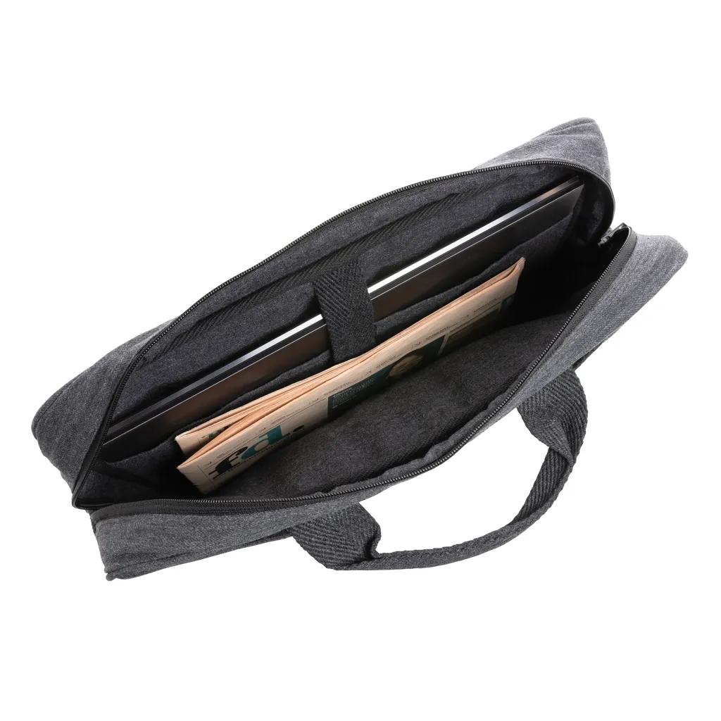 Laluka AWARE™ 15.4" Laptop-Tasche aus recycelter Baumwolle, anthrazit – Bild 4