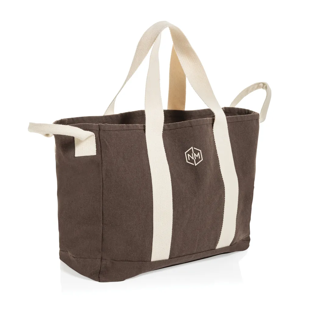 BEAU AWARE™ Strandtasche aus 400gr/m² recyceltem Canvas, braun – Bild 3