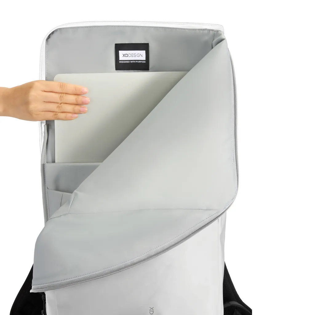 Urban wasserabweisender Flap-Top Rucksack, off white – Bild 7