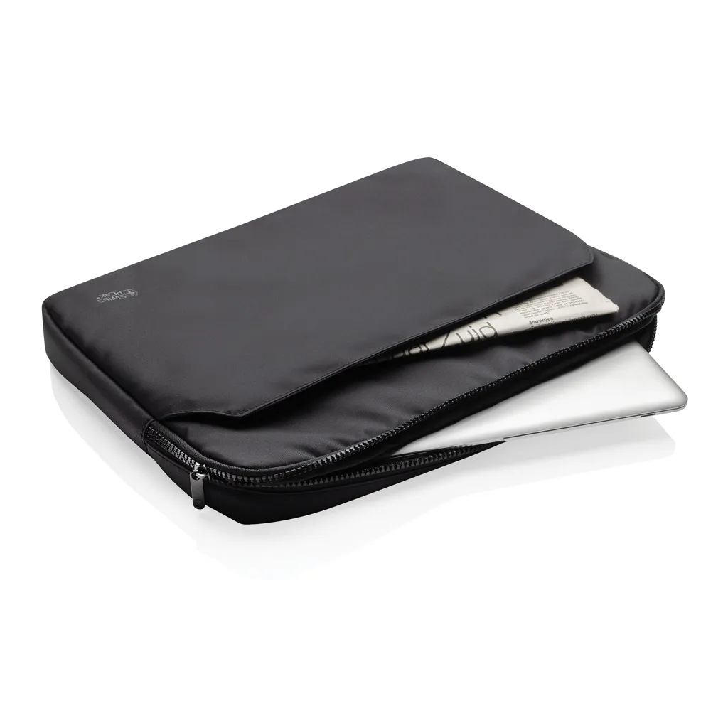 Swiss Peak Aware™ RPET Essential 15.6" Laptop Sleeve, schwarz – Bild 3