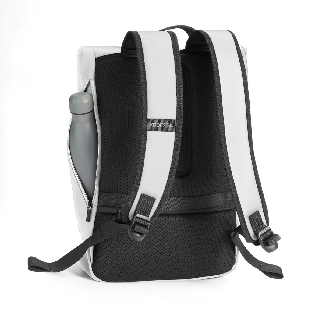 Urban wasserabweisender Flap-Top Rucksack, off white – Bild 4