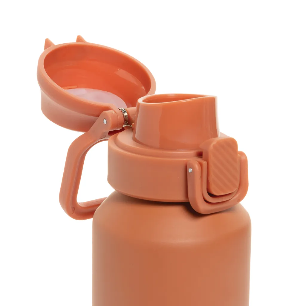 Via RCS Re-Steel Sportflasche mit Verschluss, 600ml, orange – Bild 4