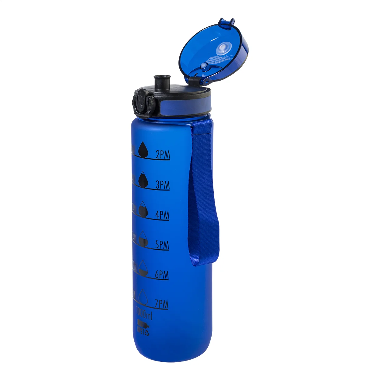 RPET Flasche mit Motivationsanzeige Sipcount, blau – Bild 2