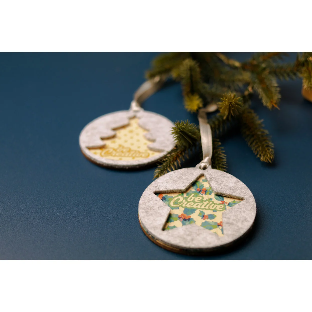 Weihnachtsbaumanhänger CreaFelt Tree, Weihnachtsbaum, grau – Bild 7