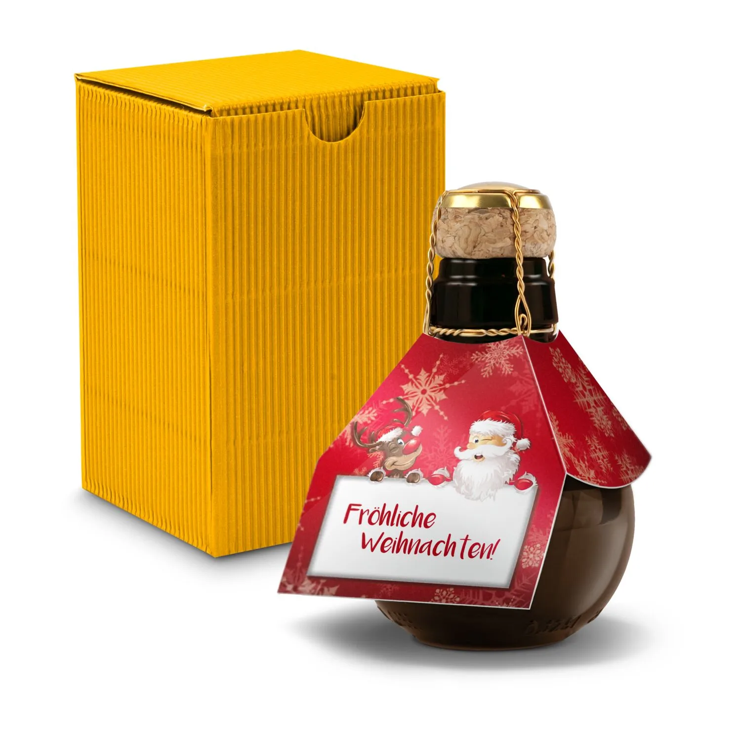 Kleinste Sektflasche der Welt! Fröhliche Weihnachten - Inklusive Geschenkkarton, 125 ml