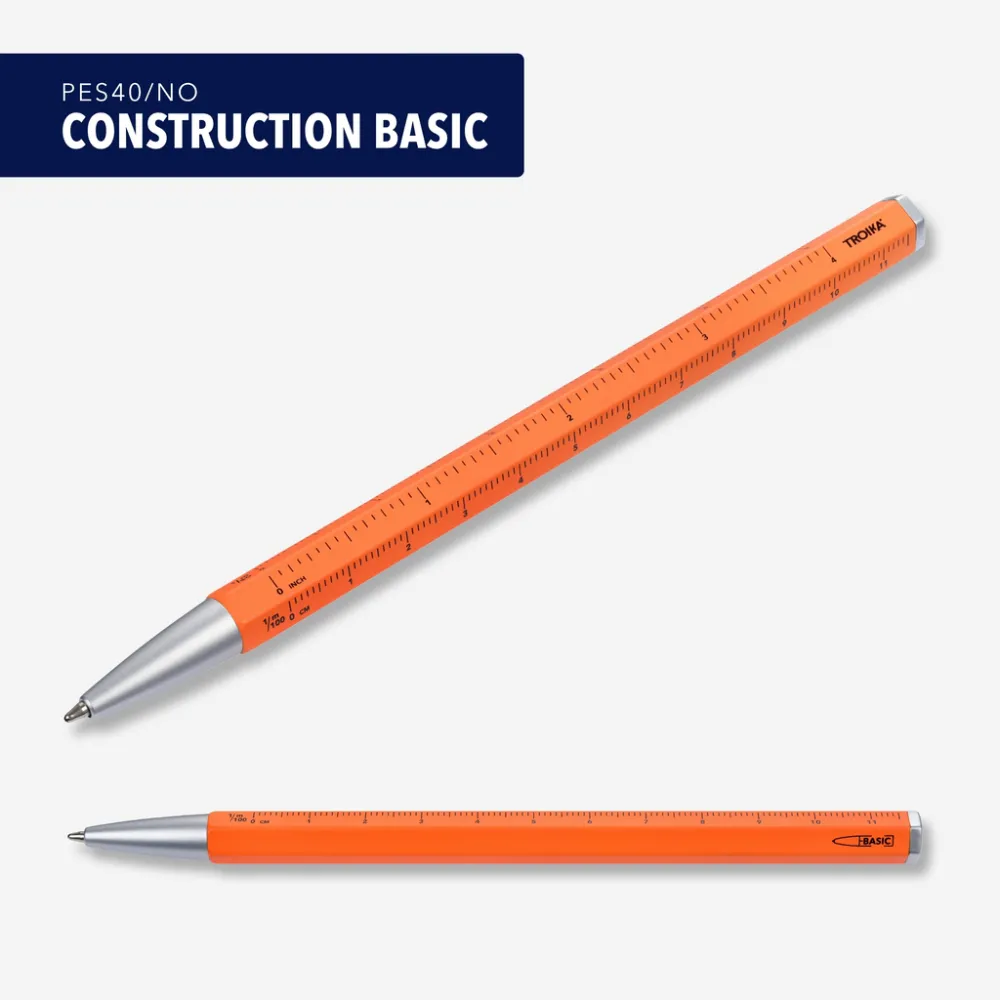 Multitasking-Kugelschreiber CONSTRUCTION BASIC neonorange/silberfarben, neonorange/silberfarben – Bild 4