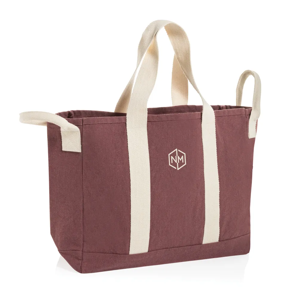 BEAU AWARE™ Strandtasche aus 400gr/m² recyceltem Canvas, maroon – Bild 3