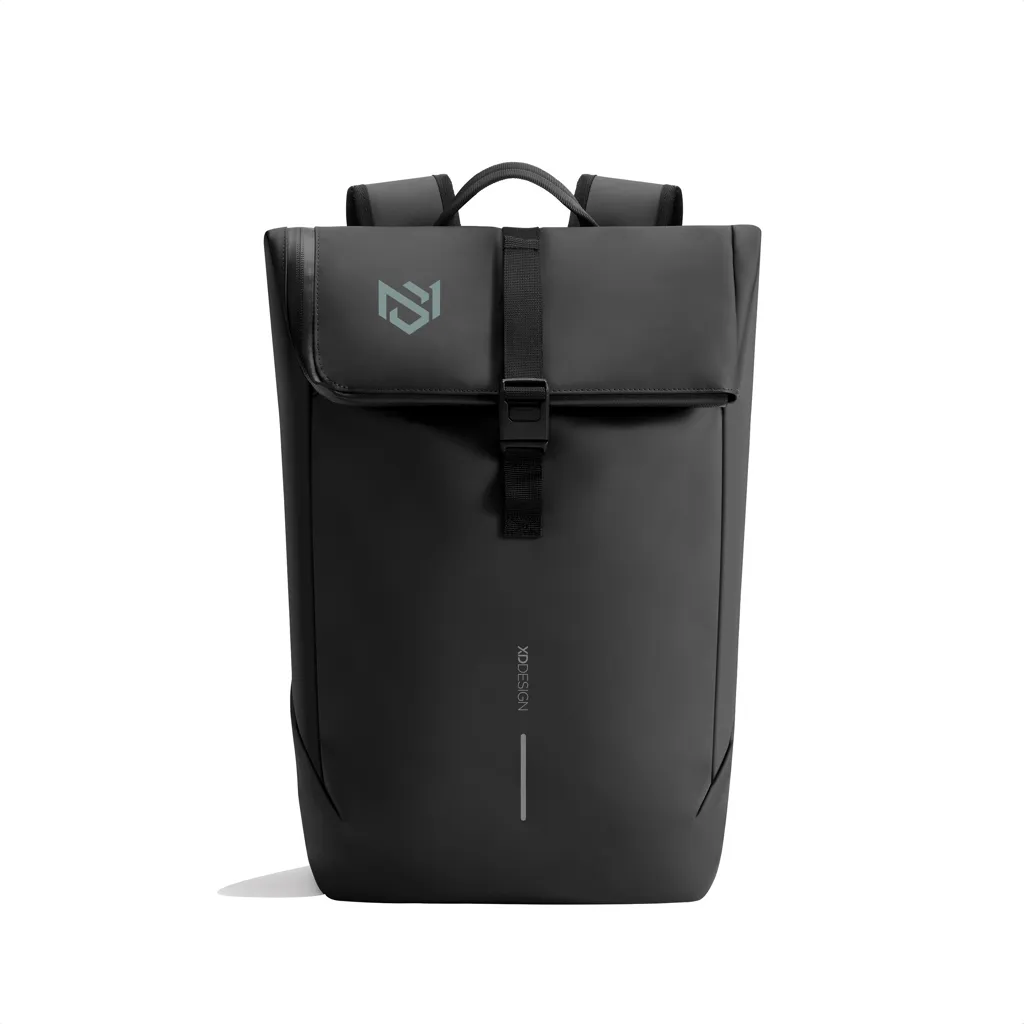 Urban wasserabweisender Flap-Top Rucksack, schwarz – Bild 30