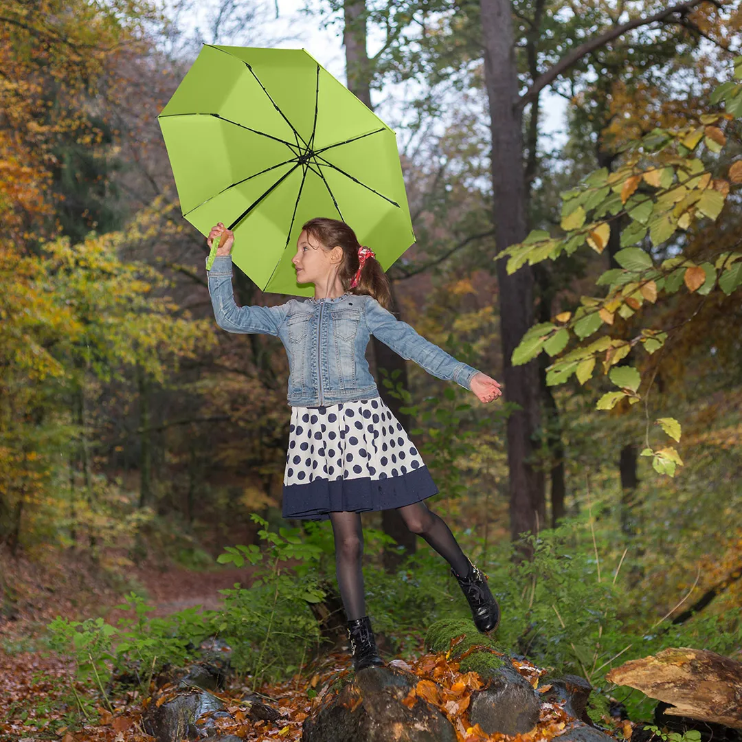 Taschenschirm ÖkoBrella, Ø 98 cm, Länge 26,5 cm, limette wS – Bild 7