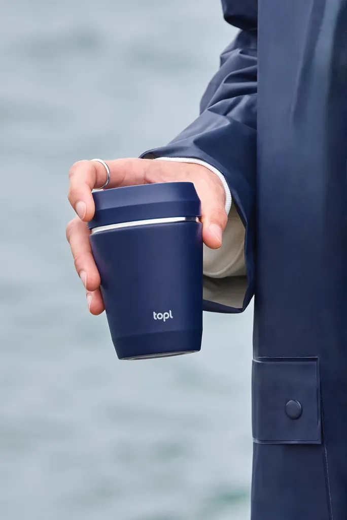 Topl-Trinkbecher aus rec. Stahl mit 360-Grad-Deckel 236ml, navy blau – Bild 8