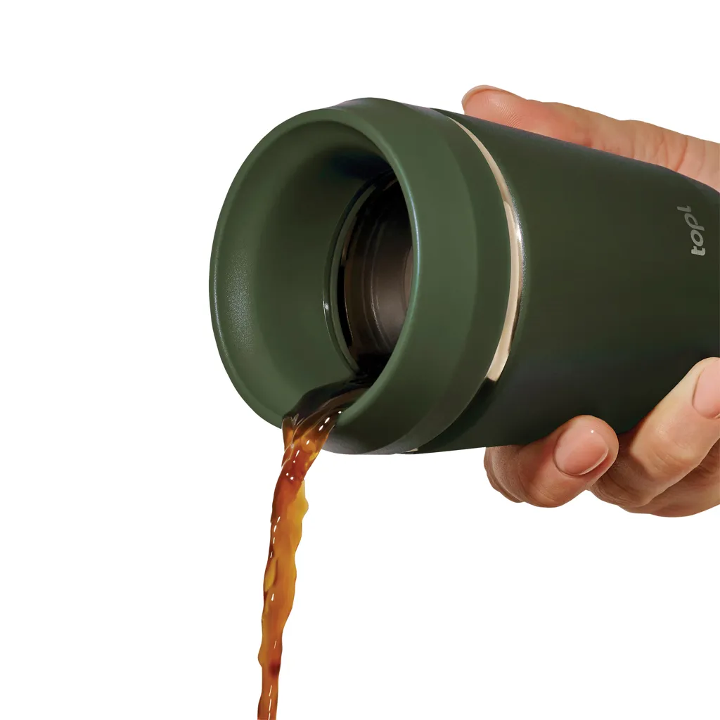 Topl-Trinkbecher aus rec. Stahl mit 360-Grad-Deckel 236ml, grün – Bild 3