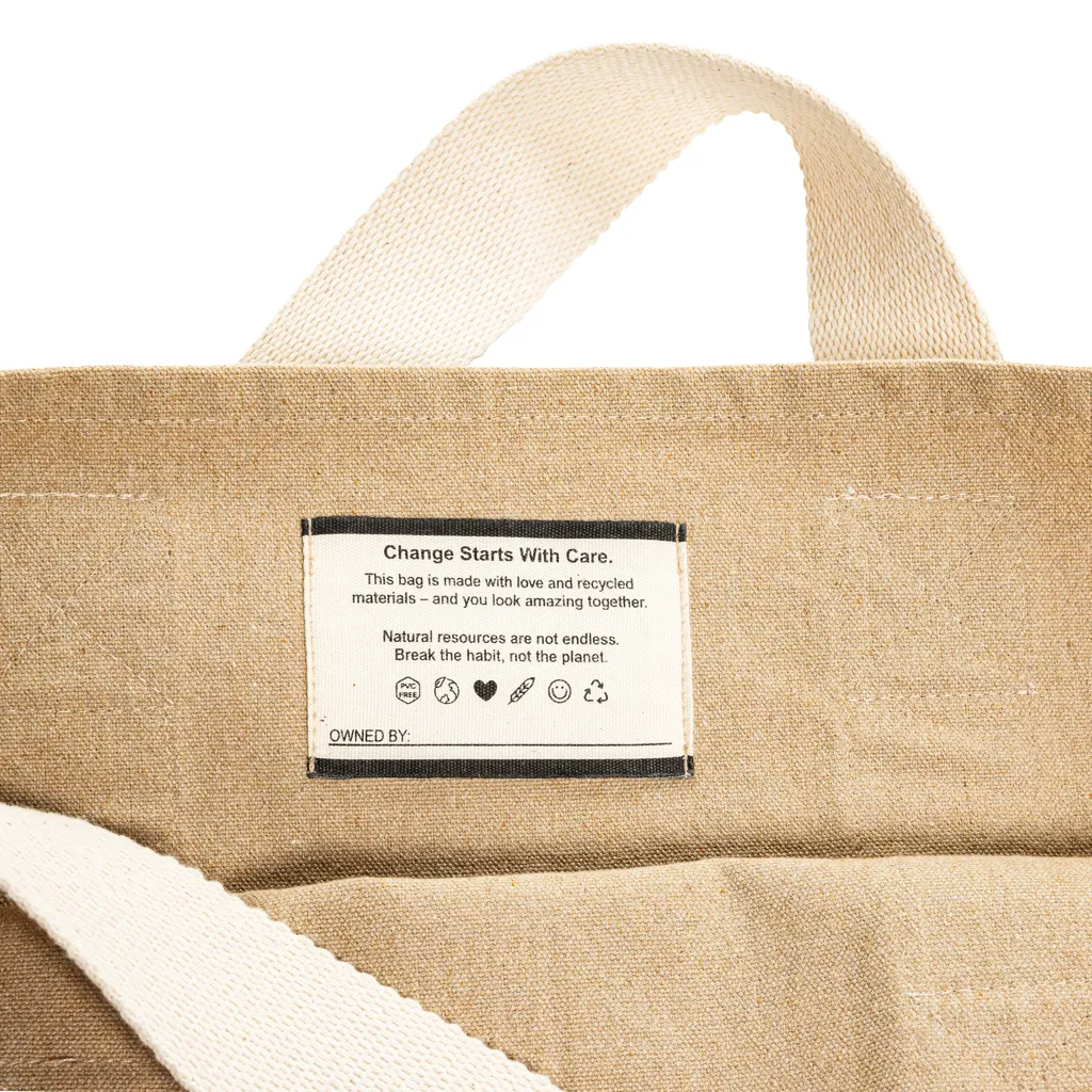 BEAU AWARE™ Strandtasche aus 400gr/m² recyceltem Canvas, beige – Bild 3