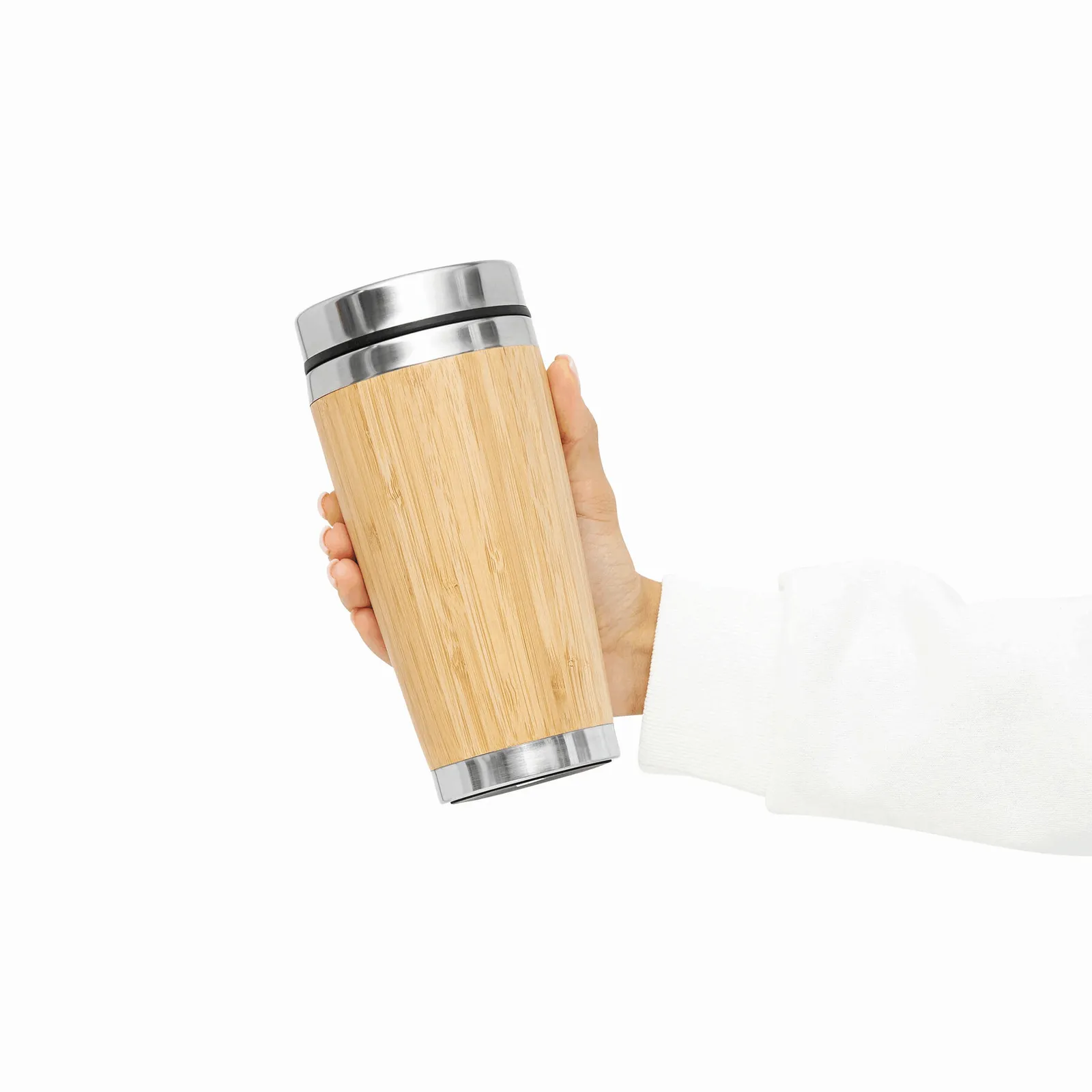 BAMBOO DRINK - Isolierbecher braun, silber, braun, silber – Bild 7
