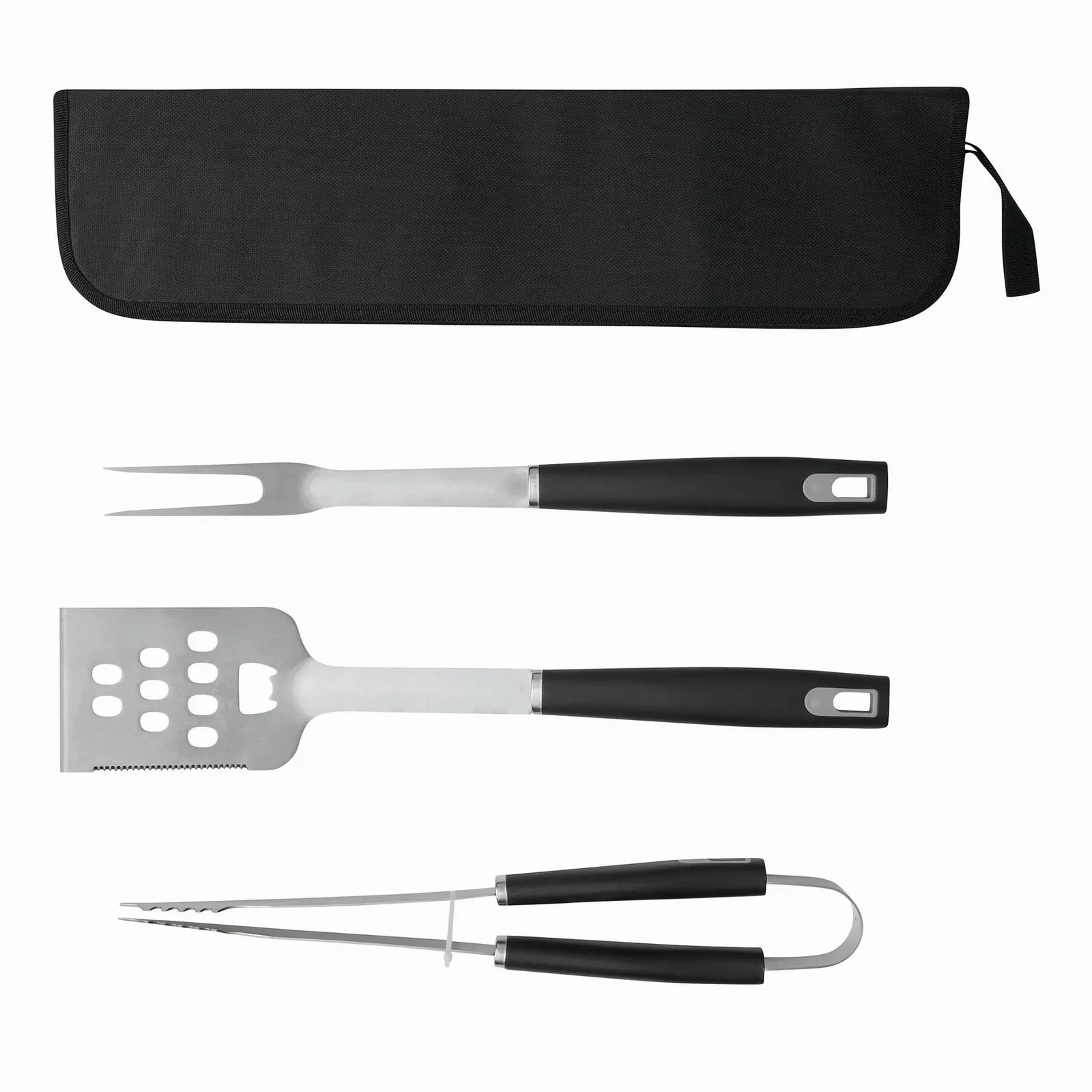 PRETTY BBQ - Edelstahl-Grillbesteck schwarz, silber, schwarz, silber – Bild 3