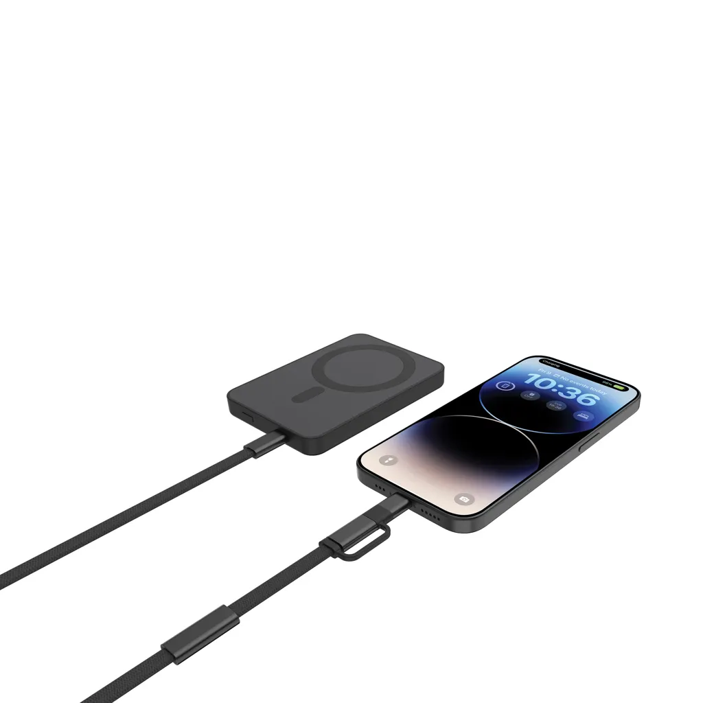 Arc RCS 60W 120cm 2-in-1 Schnellladekabel, schwarz – Bild 2