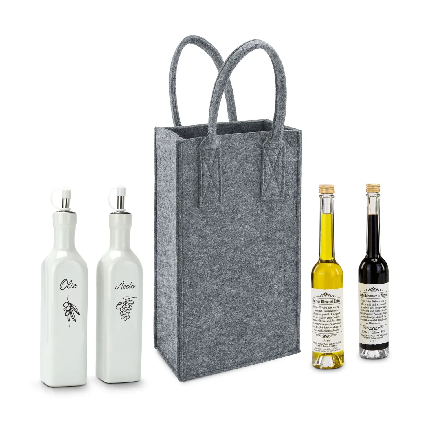Geschenkset / Präsenteset: Essig & Öl Classico, grau – Bild 2