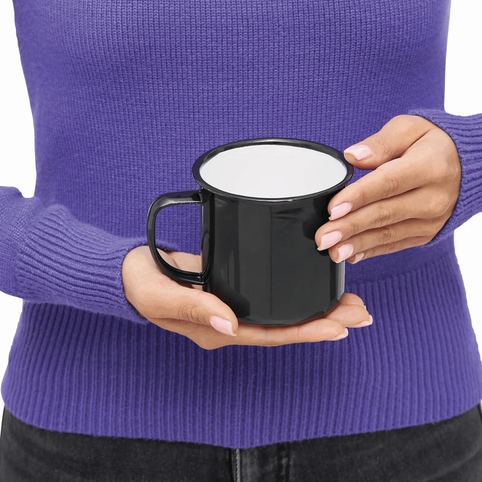 RETRO CUP - Emaille Becher, schwarz, weiß – Bild 10
