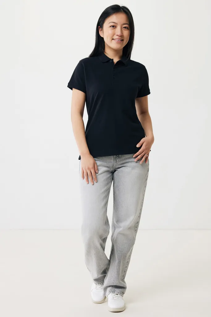 IQONIQ Yosemite Damen Piqué-Poloshirt aus rec. Baumwolle, schwarz – Bild 4