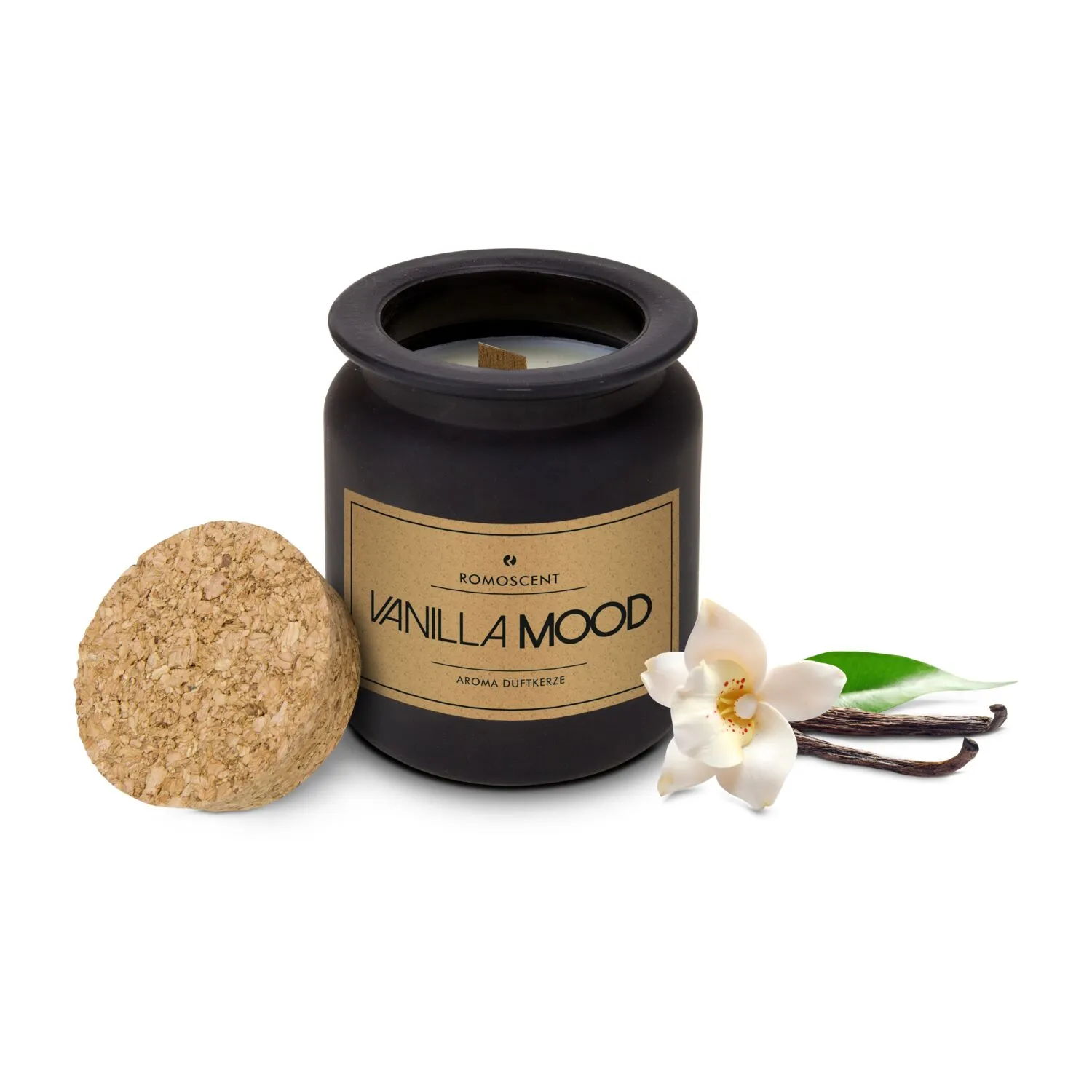 ROMOSCENT® Aromakerze Vanilla Mood, schwarz – Bild 7