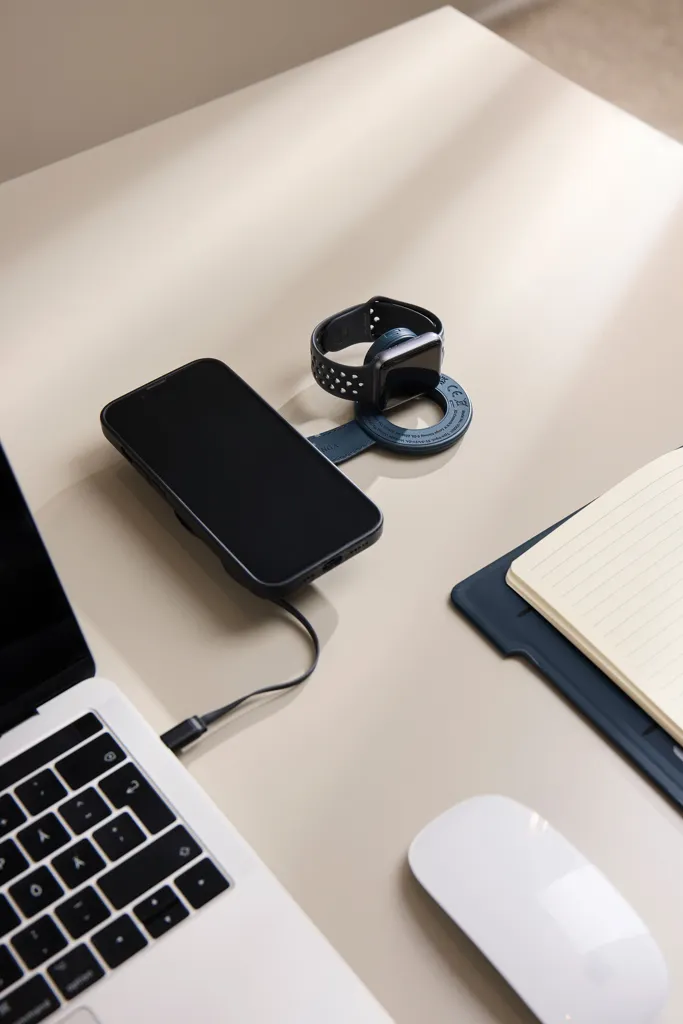 VINGA Baltimore 2-in-1 kabelloser 15W RCS Travel Charger, navy blau – Bild 8
