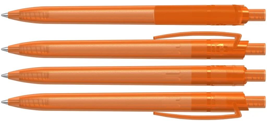 RECYCLED PET PEN STEP frozen Druckkugelschreiber orange, orange – Bild 2