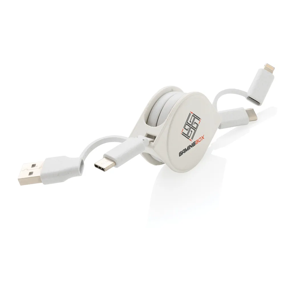 4-in-1 Kabel aus TPE und RCS Standard recyceltem Kunststoff, weiß – Bild 4