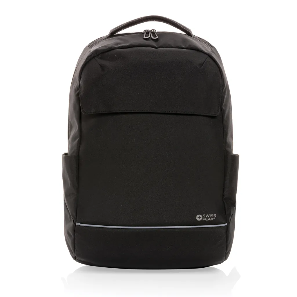 Swiss Peak Brooke AWARE™ 15,6" Laptop-Rucksack aus rPET, schwarz – Bild 4
