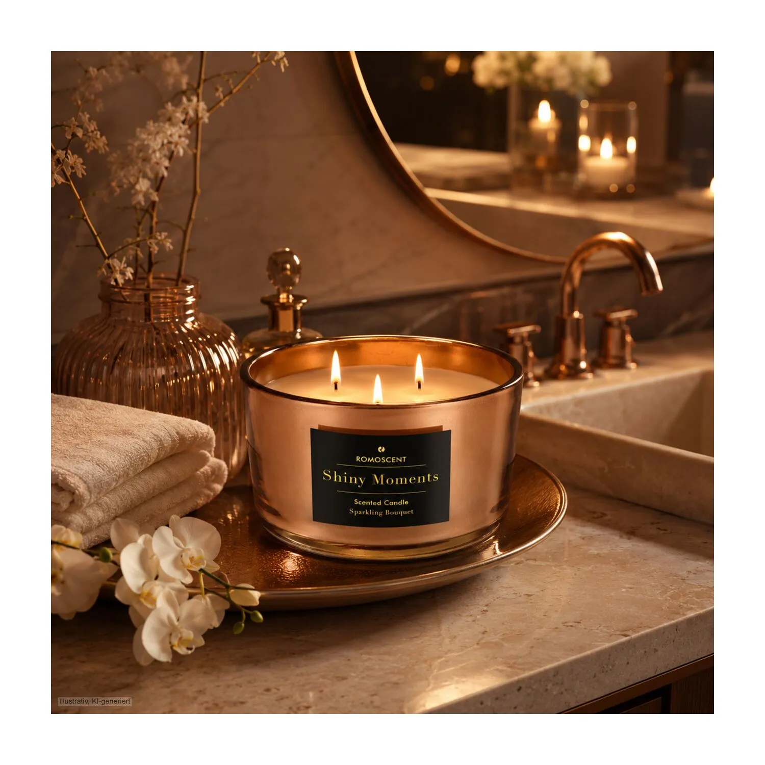 ROMOSCENT® Aromakerze Shiny Moments, kupfer – Bild 9